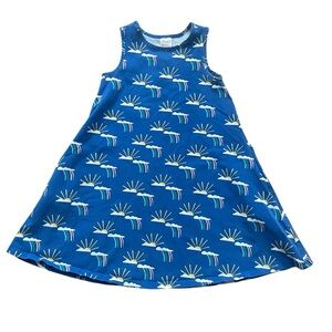 Hanna Andersson Blue Dress with Rainbow and Cloud Design 6/7